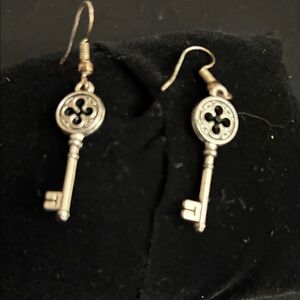 Silver Key Earrings
